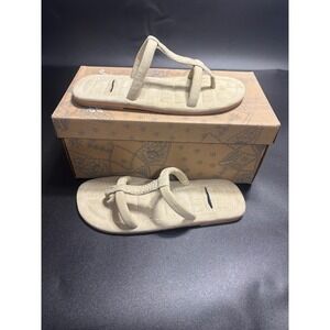 Free People‎ NEW Leather Hadden Sandal in Cafe/ Ivory Size 8.5